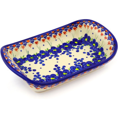 Polish Pottery Platter with Handles 10&quot; Passion Poppy