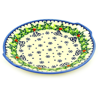 Polish Pottery Platter with Handles 10&quot; Ringing Bells