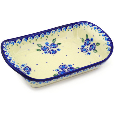 Polish Pottery Platter with Handles 11&quot; Aster Patches
