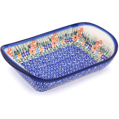 Polish Pottery Platter with Handles 11&quot; Blissful Daisy
