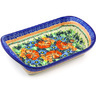 Polish Pottery Platter with Handles 11&quot; Bold Poppies UNIKAT
