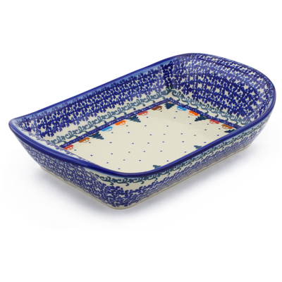 Polish Pottery Platter with Handles 11&quot; Holiday Drive