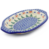 Polish Pottery Platter with Handles 12&quot; Evergreen Bells