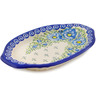 Polish Pottery Platter with Handles 12&quot; Gorgeous Morning Glory UNIKAT