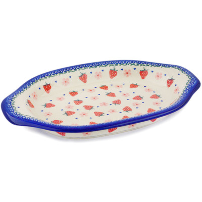 Polish Pottery Platter with Handles 12&quot;