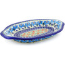 Polish Pottery Platter with Handles 12&quot; Pansy Morning