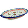 Polish Pottery Platter with Handles 12&quot; Spring Rooster