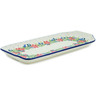 Polish Pottery Platter with Handles 13&quot; Blooming Garden