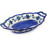 Polish Pottery Platter with Handles 13&quot; Blue Poppies