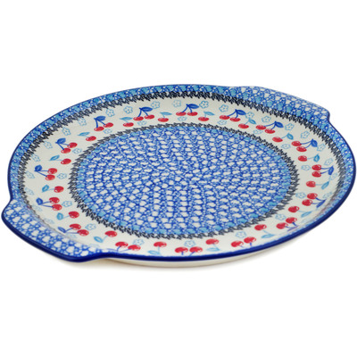 Polish Pottery Platter with Handles 13&quot; Cherry Pickin&#039;