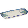 Polish Pottery Platter with Handles 13&quot; Majestic Peacock