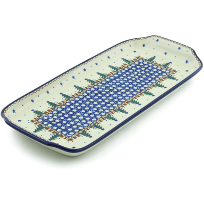 Polish Pottery Platter with Handles 13&quot; Pocono Pines