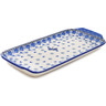 Polish Pottery Platter with Handles 13&quot; Spring Dragonfly