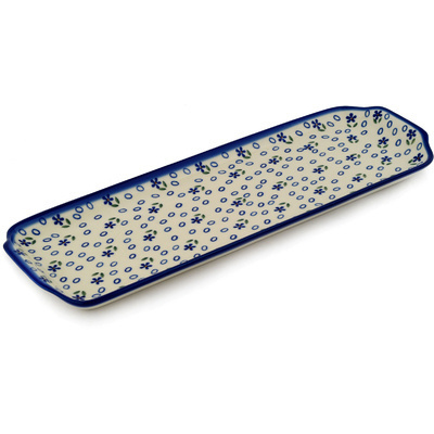 Polish Pottery Platter with Handles 16&quot; Daisy Sprinkles