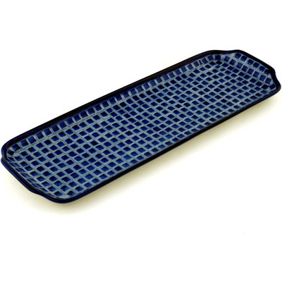 Polish Pottery Platter with Handles 16"