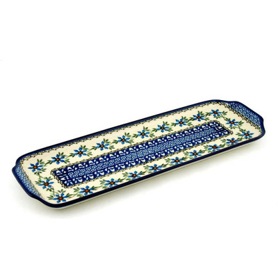 Polish Pottery Platter with Handles 16&quot; Shady Spring