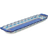 Polish Pottery Platter with Handles 20&quot; Blooming Blues