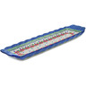 Polish Pottery Platter with Handles 20&quot; Flourishing Flowers