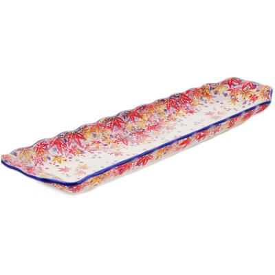 Polish Pottery Platter with Handles 20&quot; Perfect Autumn UNIKAT