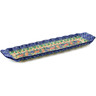 Polish Pottery Platter with Handles 20&quot; Red Bouquet UNIKAT