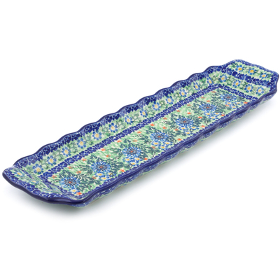 Polish Pottery Platter with Handles 20&quot; Spring Wedding UNIKAT