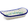 Polish Pottery Platter with Handles 9&quot; Blue Wreath