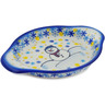 Polish Pottery Platter with Handles 9&quot; Delightful Snowfall