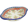 Polish Pottery Platter with Handles 9&quot; Flora Fantasia UNIKAT