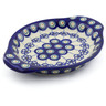 Polish Pottery Platter with Handles 9&quot; Flowering Peacock