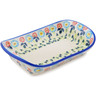 Polish Pottery Platter with Handles 9&quot; Long-stemmed Beauties