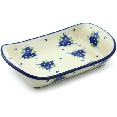 Polish Pottery Platter with Handles 9&quot; Poppy Triad