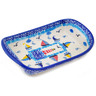 Polish Pottery Platter with Handles 9&quot; Sea Sights UNIKAT