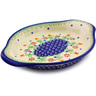 Polish Pottery Platter with Handles 9&quot; Spring Flowers