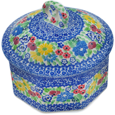 Polish Pottery Pretzel Jar 6&quot; Patio Views UNIKAT