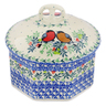 Polish Pottery Pretzel Jar 6" Robin &amp; Wren UNIKAT