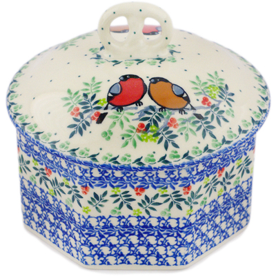 Polish Pottery Pretzel Jar 6&quot; Robin &amp; Wren UNIKAT