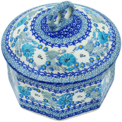 Polish Pottery Pretzel Jar 6&quot; Wedding Bouquet UNIKAT