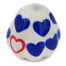Polish Pottery Pumpkin Figurine 2&quot; Blue Heart Love