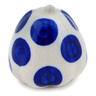 Polish Pottery Pumpkin Figurine 2&quot; Blue Polka Dot Beauty
