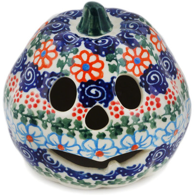 Polish Pottery Pumpkin Figurine 4&quot; Amarillo Meadow UNIKAT