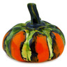 Polish Pottery Pumpkin Figurine 5&quot; Orange