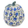 Polish Pottery Pumpkin Figurine 6&quot; Blue Thistle Beauty