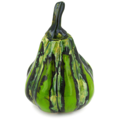 Ceramic Pumpkin Figurine 6&quot; Green
