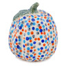 Polish Pottery Pumpkin Figurine 6&quot; Polka Dot Frenzy