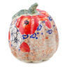 Polish Pottery Pumpkin Figurine 6&quot; Poppy Passion UNIKAT