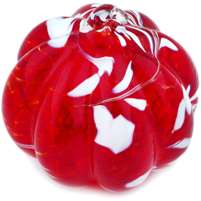 Glass Pumpkin Figurine 6&quot; Red