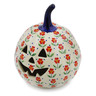 Polish Pottery Pumpkin Figurine 6&quot; Red Primrose