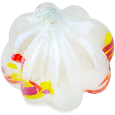 Glass Pumpkin Figurine 6&quot; White