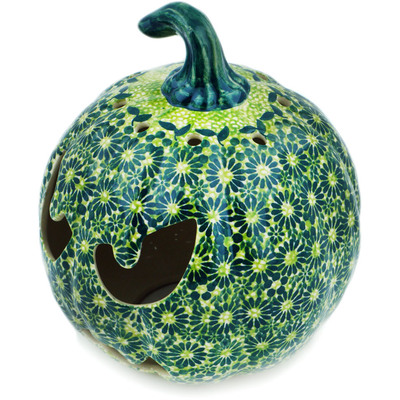 Polish Pottery Pumpkin Figurine 7&quot; On The Green UNIKAT