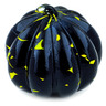 Glass Pumpkin Figurine 8&quot; Black